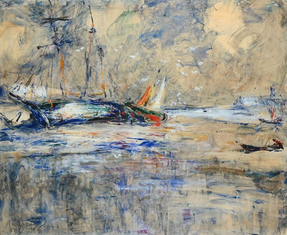 Armand Jamar comparable auction result: armand jamar 1870 1946 oil on paper marine signed