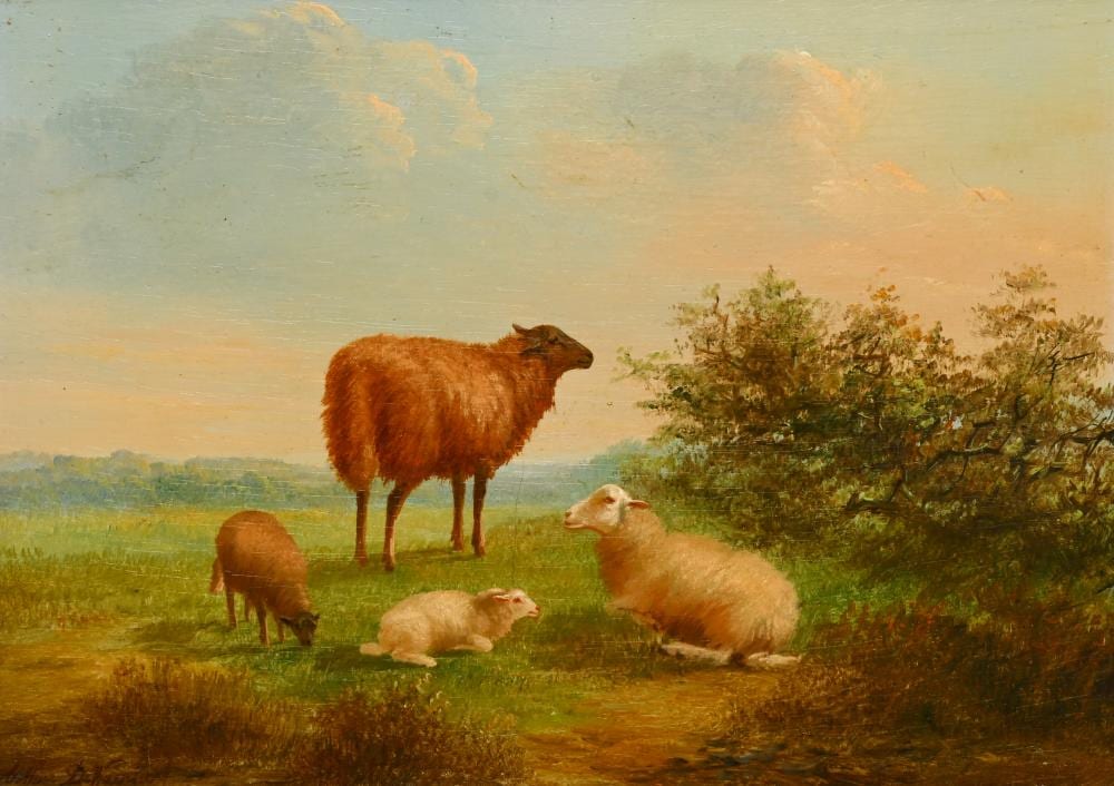 Arthur de Waerhert comparable auction result: arthur de waerhert 1881 1944 oil on panel sheep in the meadow signed