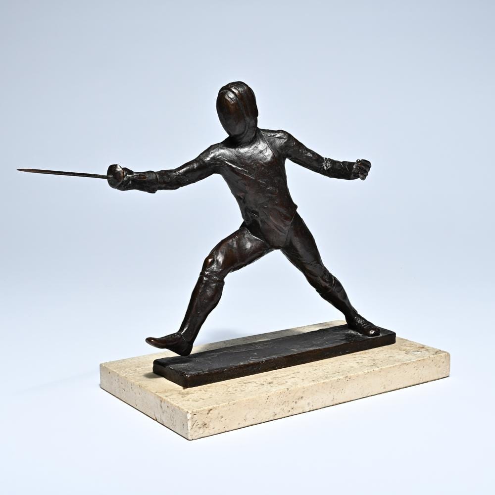 Sterett-Gittings Kelsey comparable auction result: sterett gittings kelsey 1941 fencer 1976 bronze sculpture on marble base