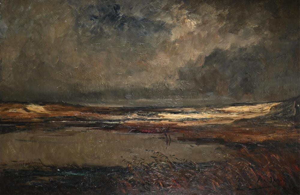 Armand Jamar comparable auction result: armand jamar 1870 1946 oil on canvas dune view with pool signed