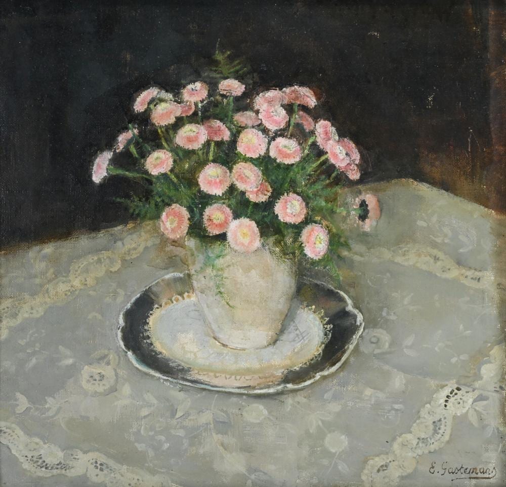 emile gastemans 1883 1956 oil on canvas still life with flowers signed · Maison Jules Veilinghuis · 2026-04-25 Emile Gastemans comparable auction result: emile gastemans 1883 1956 oil on canvas still life with flowers signed