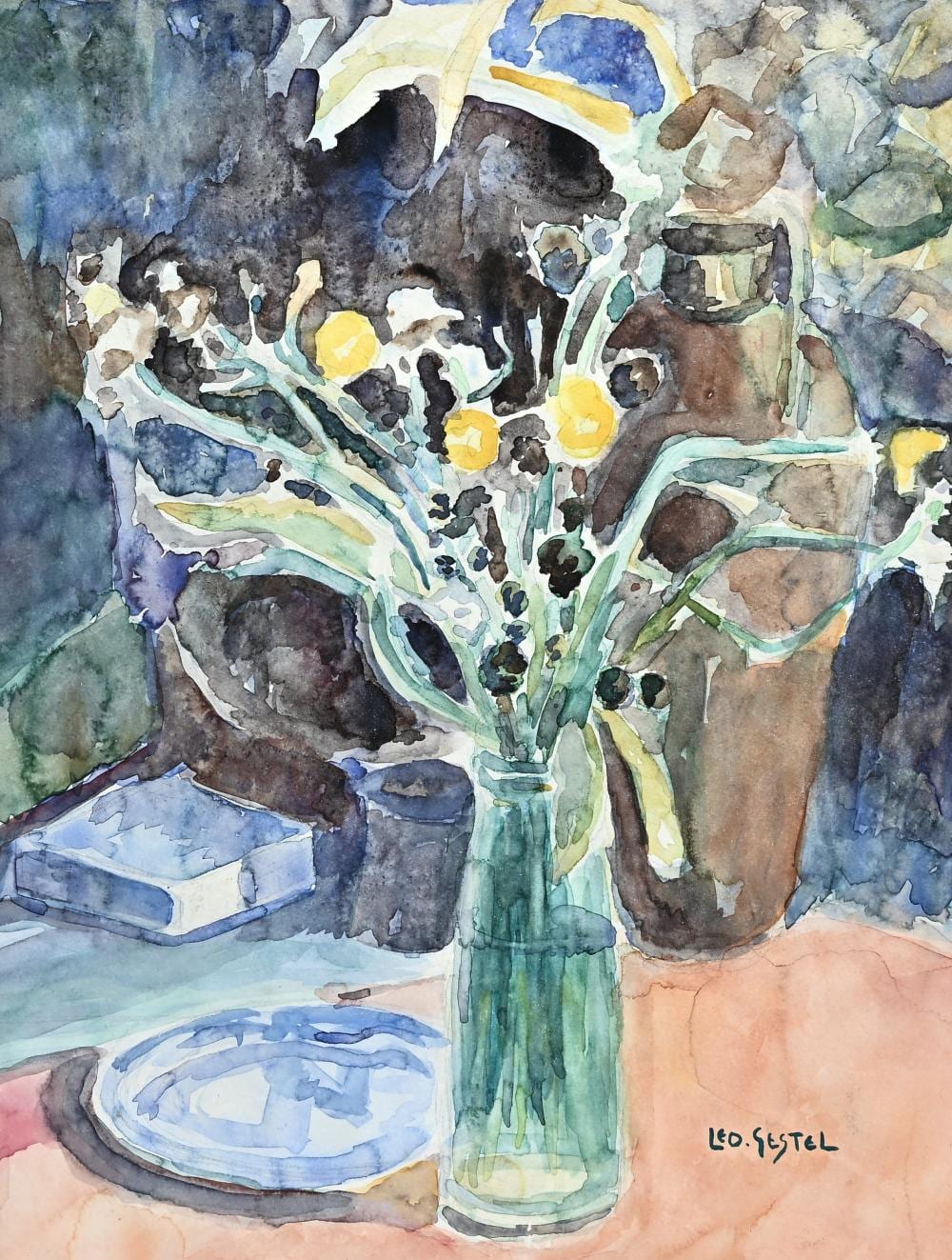 Leo Gestel comparable auction result: leo gestel 1881 1941 still life watercolor on paper signed