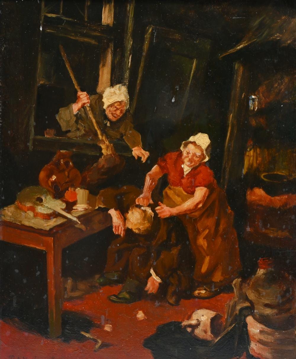 Pieter Verhaert comparable auction result: pieter verhaert 1852 1908 domestic scene oil on panel signed