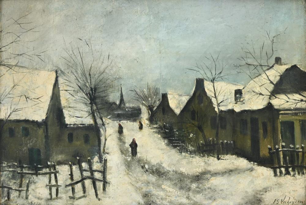 Isidore Verheyden comparable auction result: isidore verheyden 1846 1905 oil on canvas village view in the snow signed