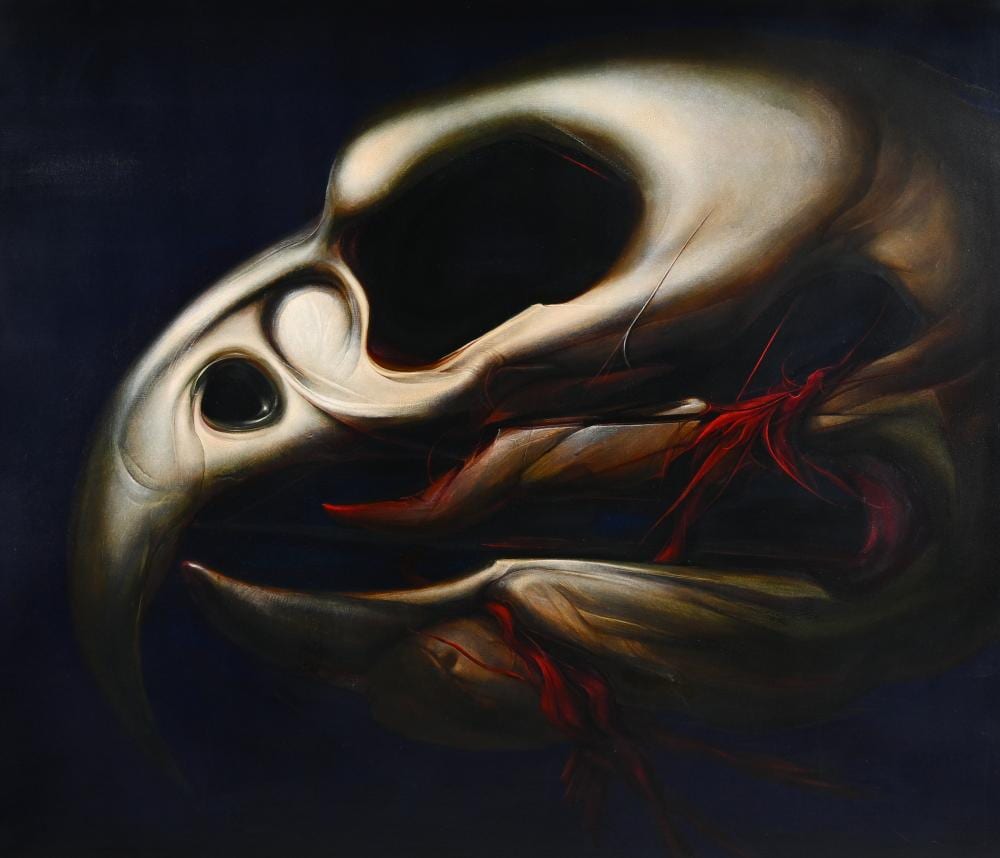 Octave Landuyt comparable auction result: octave landuyt 1922 2024 als ontvleesde vrucht oil on canvas signed