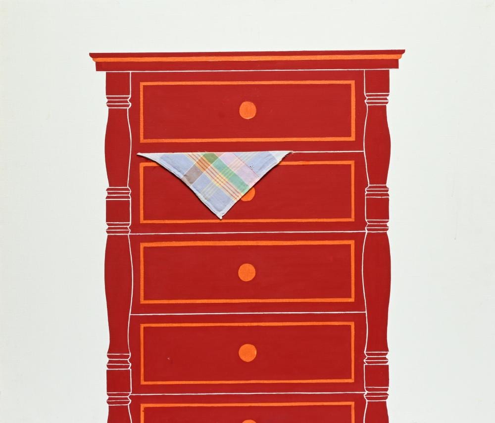Joseph Willaert comparable auction result: joseph willaert 1936 2014 kast met uitstekende zakdoek oil on canvas with textile signed and dated 1995
