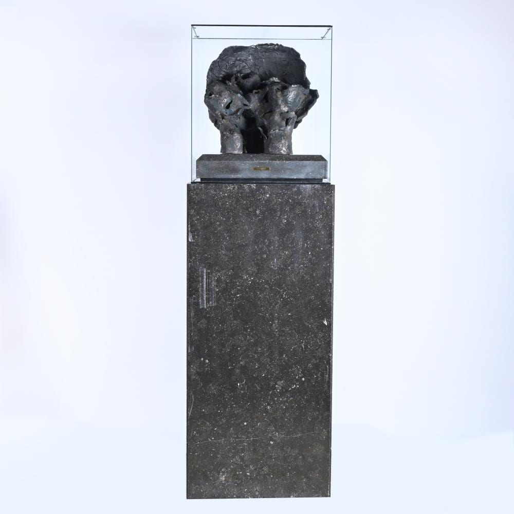 Octave Landuyt comparable auction result: octave landuyt 1922 2024 fossil formation ceramic sculpture on marble base signed