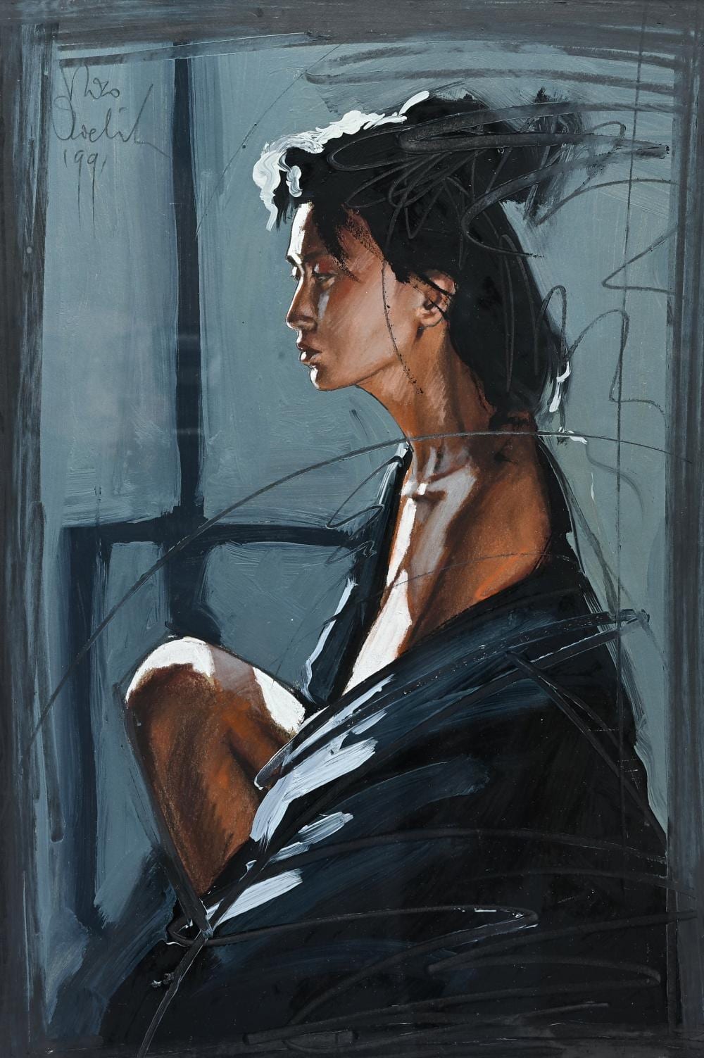 Nico Vrielink comparable auction result: nico vrielink 1958 portrait oil on paper signed and dated 1991