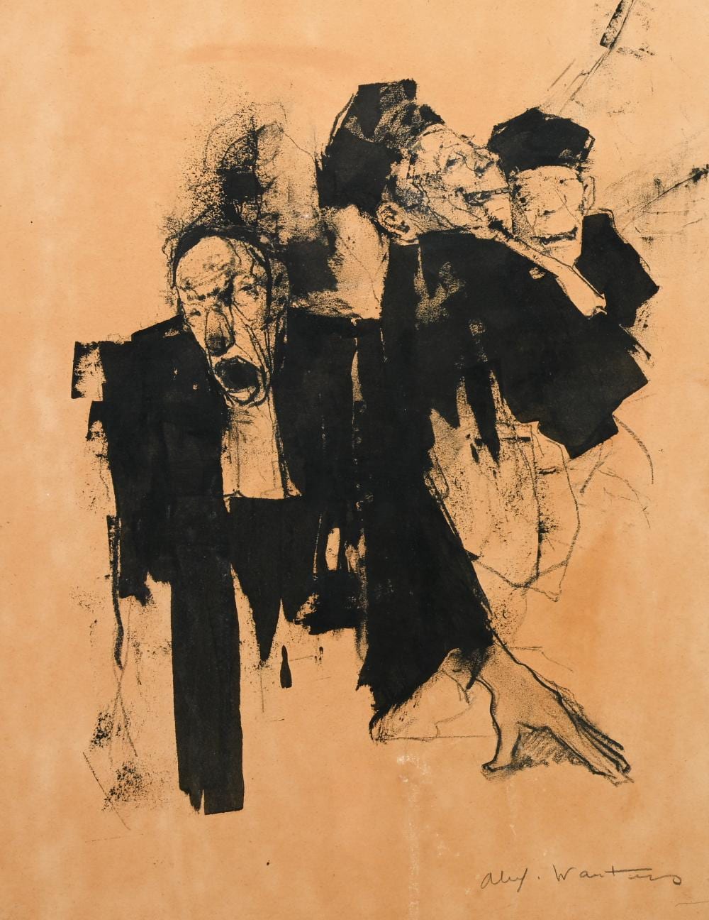 Alex Wauters comparable auction result: alex wauters 1899 1965 ink drawing lawyers and judges signed
