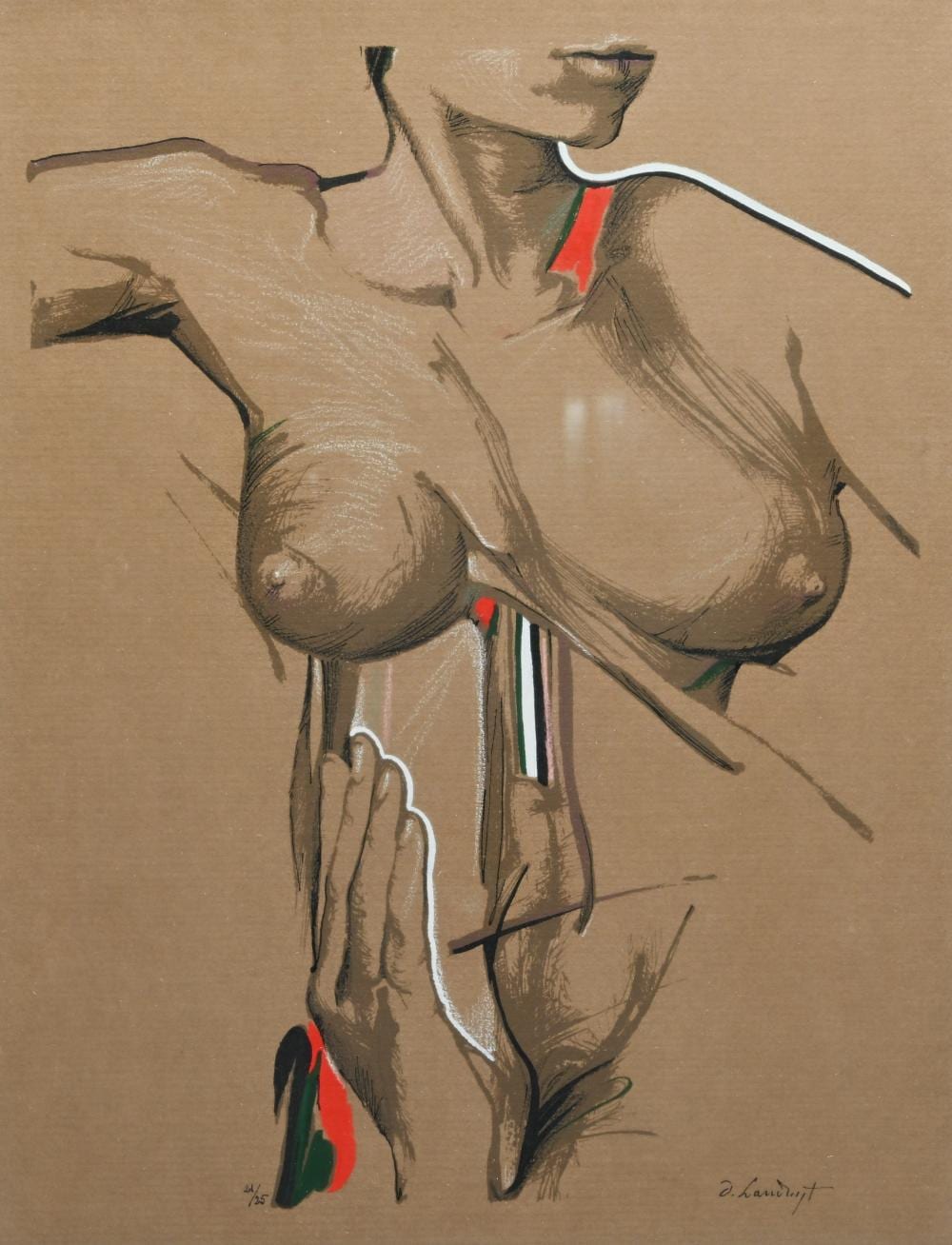 Octave Landuyt comparable auction result: octave landuyt 1922 2024 once again the woman color lithograph signed and numbered 21 25