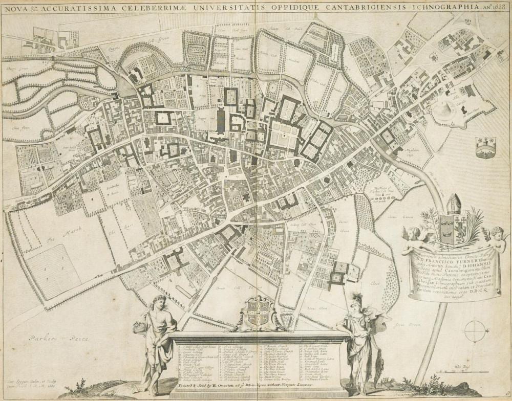 David Loggan comparable auction result: david loggan plan of cambridge 1688