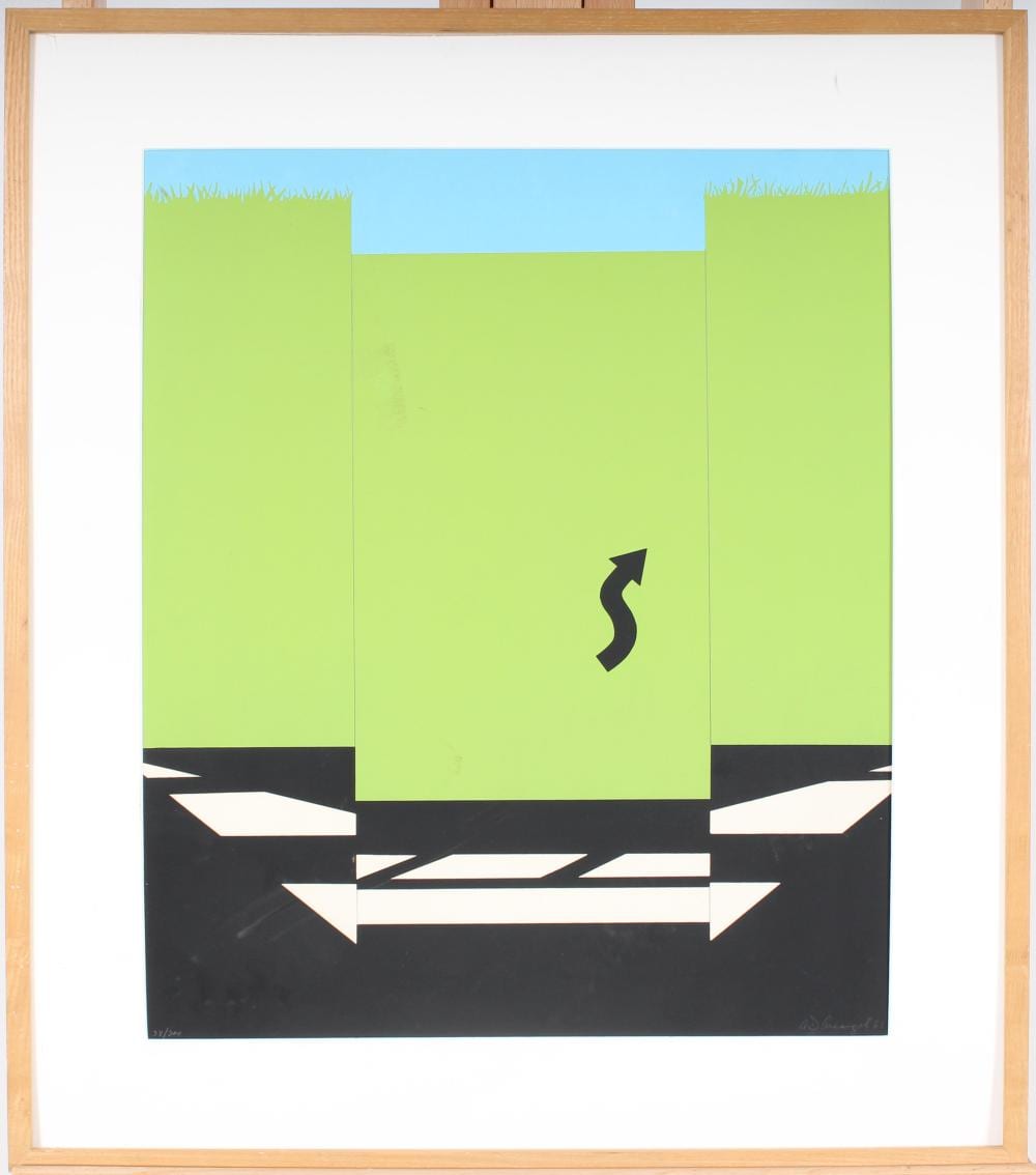 allan d arcangelo 1930 1998 vintage american landscape 2 framed pop art print · Curated Gallery Auctions · 2026-04-19 Allan D' Arcangelo comparable auction result: allan d arcangelo 1930 1998 vintage american landscape 2 framed pop art print