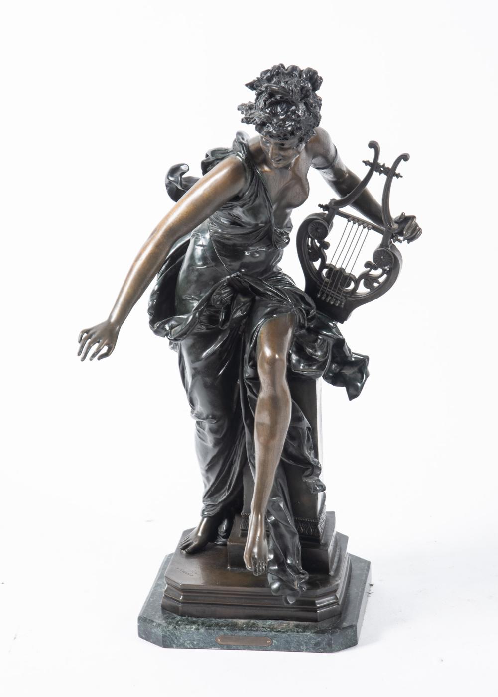 Adrien Etienne Gaudez comparable auction result: a bronze after albert errnest carrier belleuse s melodie by a gaudez