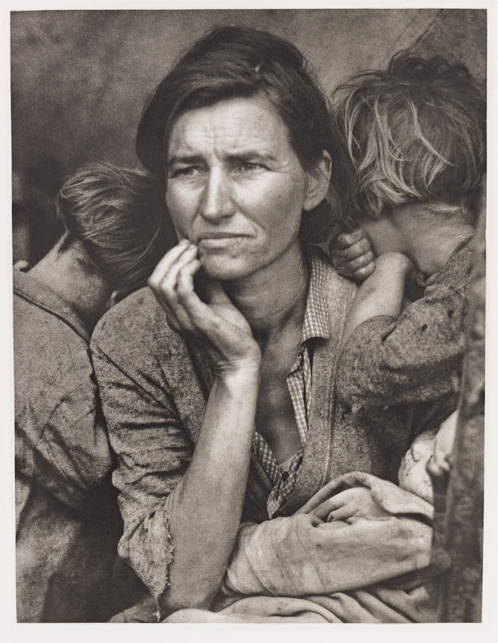 Dorothea Lange comparable auction result: dorothea lange migrant mother nipomo california 1936 printed circa 1982