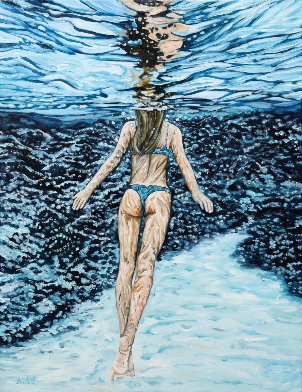 Belen Glenz comparable auction result: belen glenz investigate oil on linen 130cm x 100cm