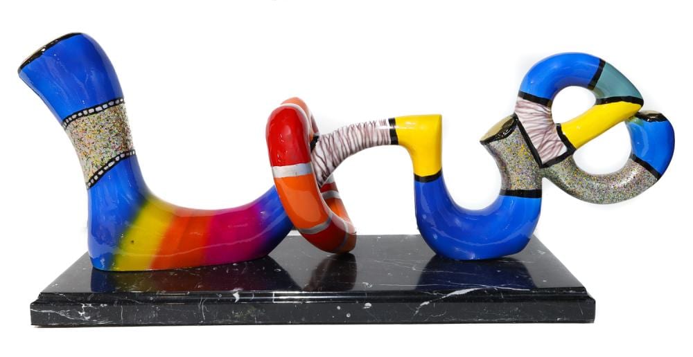 Max Milan comparable auction result: max milan love original bronze sculpture with marble base 18cm x 63cm