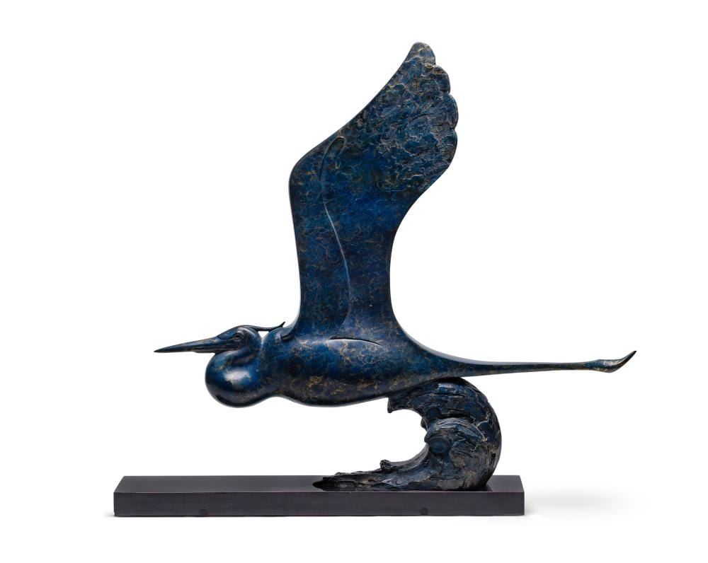 Tim Cherry comparable auction result: tim cherry canadian b 1965 bronze heron sculpture