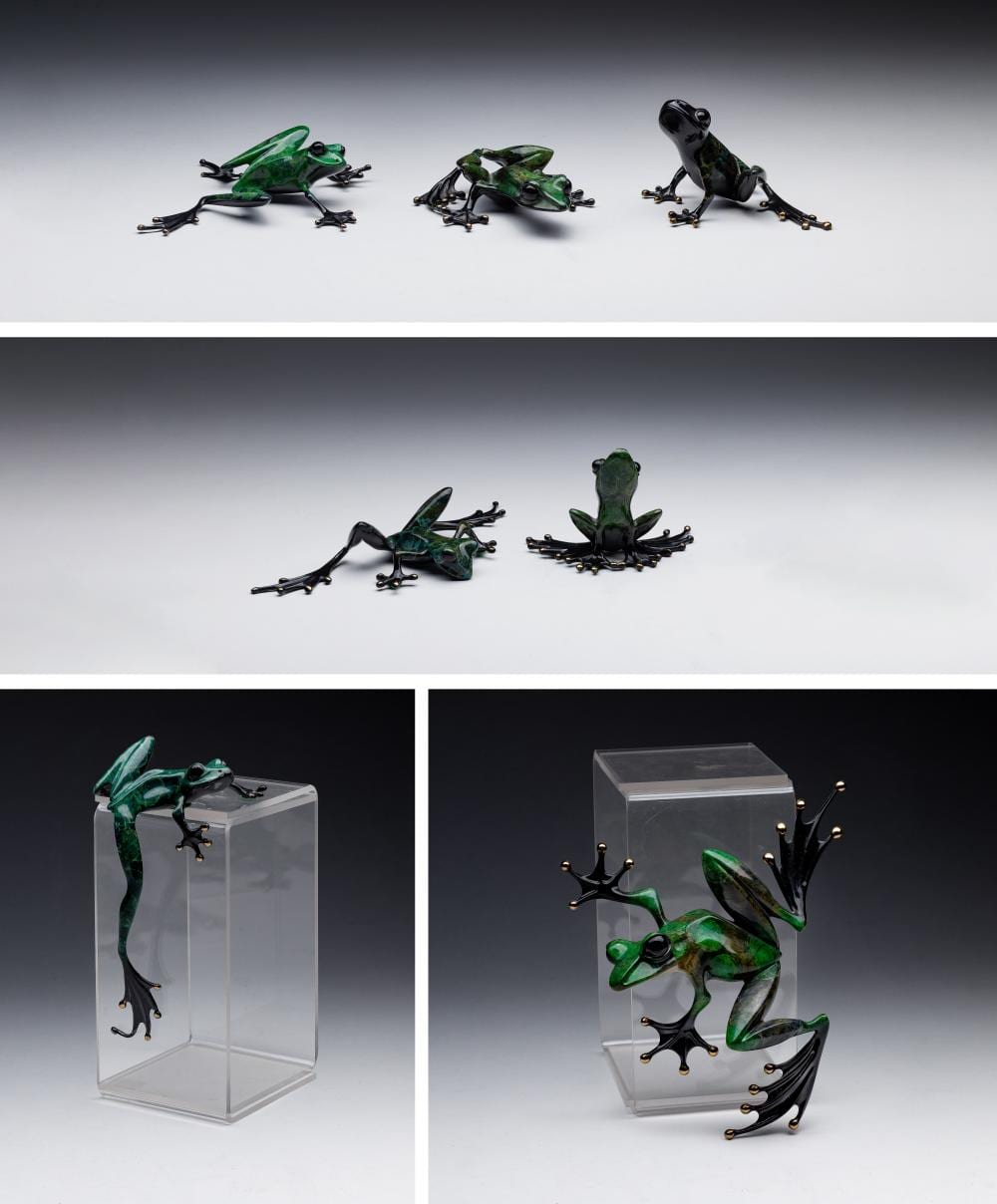 Tim Cotterill comparable auction result: tim cotterill british b 1950 bronze frog sculptures