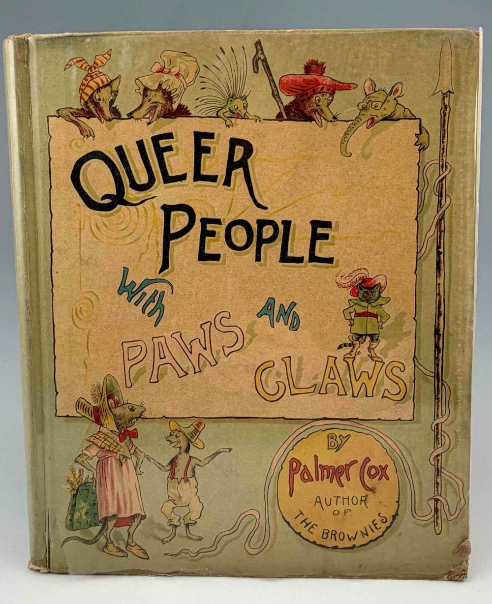 Palmer Cox comparable auction result: palmer cox queer people with paws and claws 1888 first edition