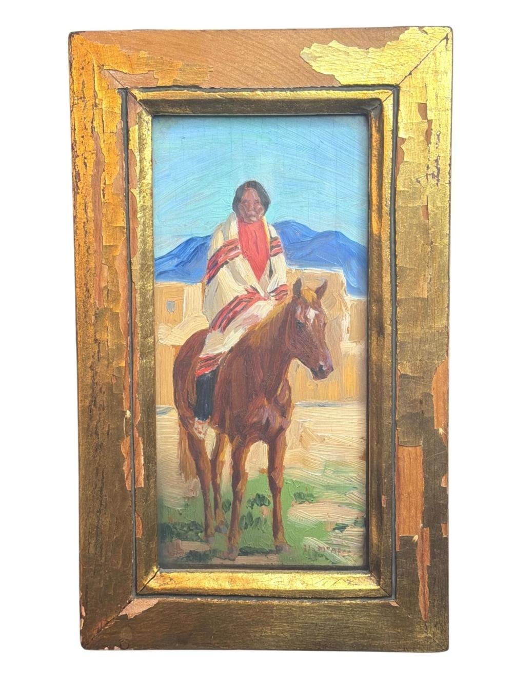 ila mcafee american 1897 1995 taos indian on horseback oil painting · Rivich Auction · 2026-04-26 Ila McAfee comparable auction result: ila mcafee american 1897 1995 taos indian on horseback oil painting