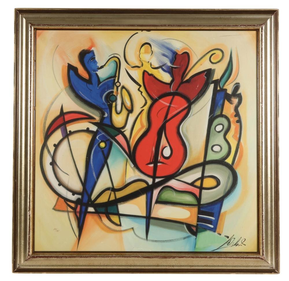Alfred Gockel comparable auction result: alfred gockel b 1952 encore le jazz giclee signed