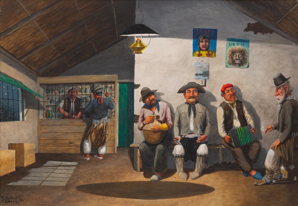 Florencia Molina Campos comparable auction result: florencio molina campos argentine 1891 1959 los gauchos tres de mayo 1947