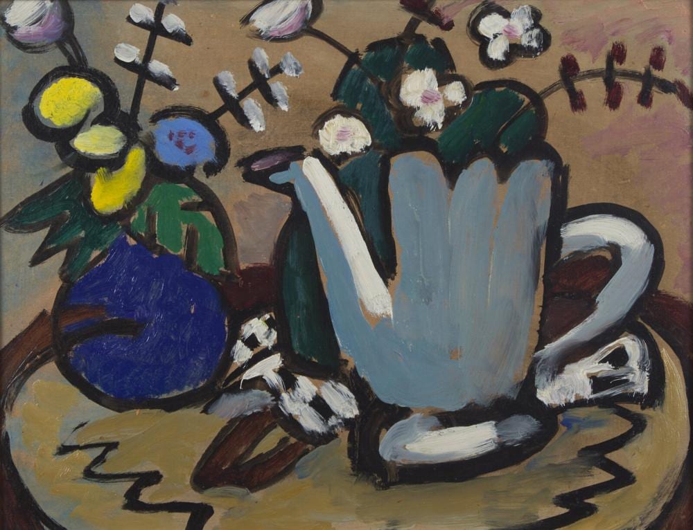 Gabriele Münter comparable auction result: gabriele m nter german 1877 1962 stilleben mit grauer teekanne still life with gray teakettle 1935