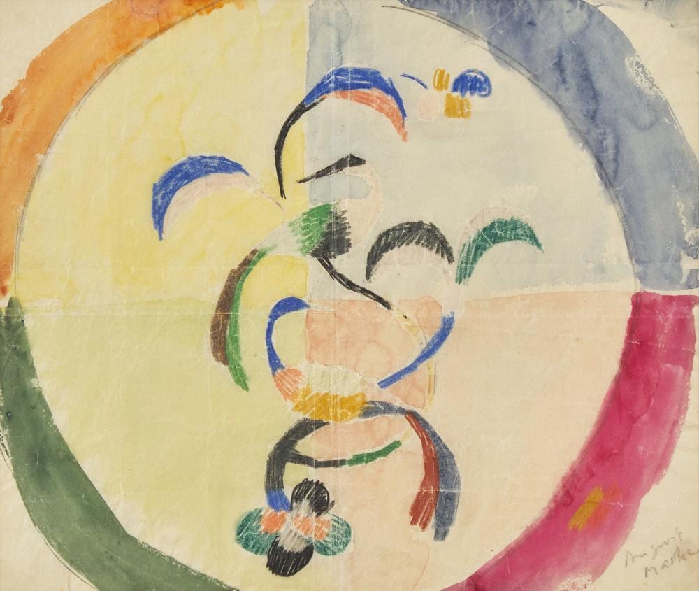 August Macke comparable auction result: august macke german 1887 1914 entwurf f r stickerei design for embroidery 1913
