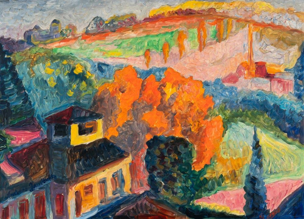 Andre Alexeyevich Jawlensky comparable auction result: andre alexeyevich jawlensky russian 1902 1984 herbst im saleggio 1958