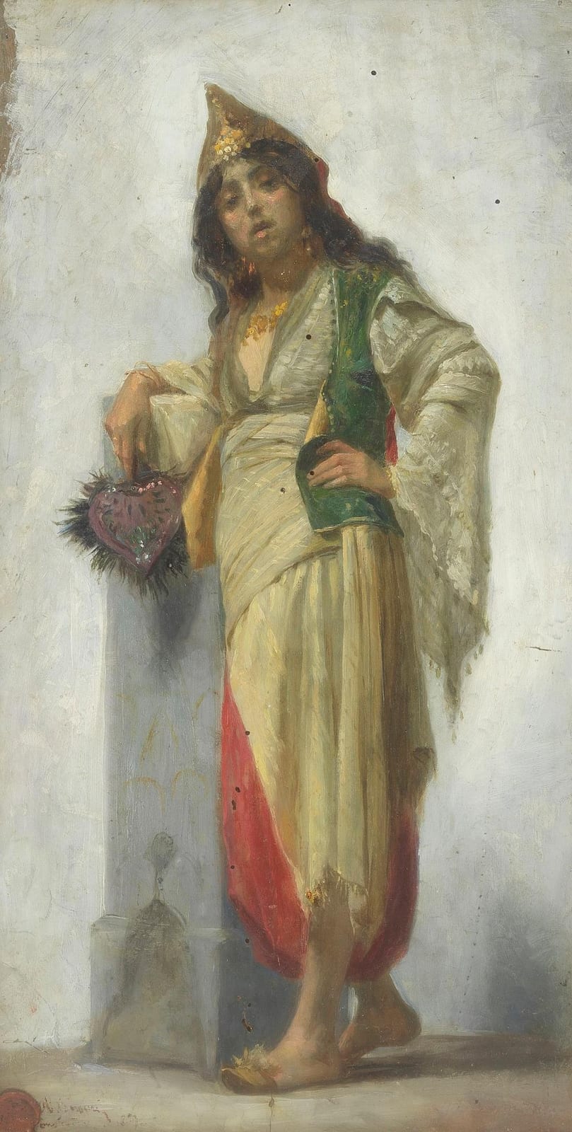 Alberto Pasini comparable auction result: alberto pasini 1820 1899 femme au costume oriental huile sur panneau si