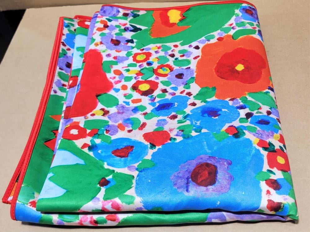 Angelina George comparable auction result: a picnic blanket with angelina george design marked djilpin arts
