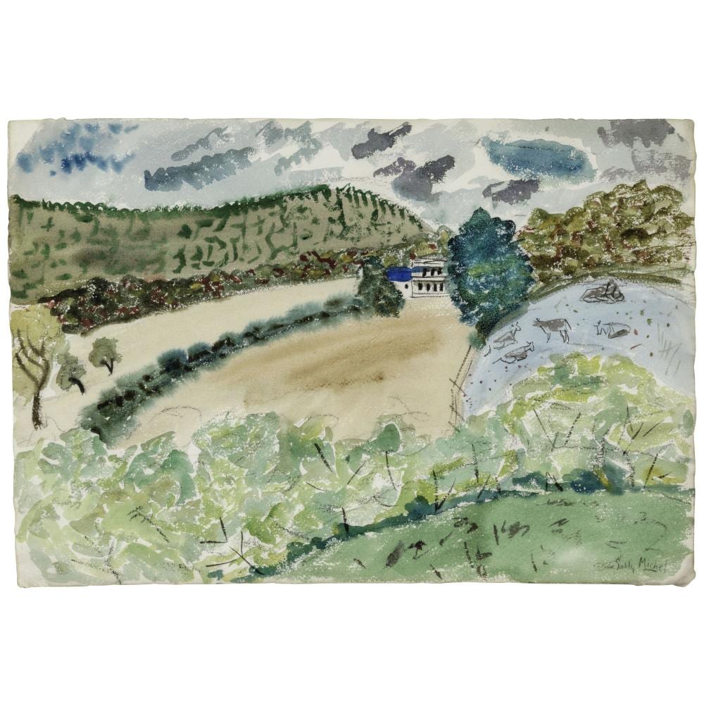 Sally Michel Avery comparable auction result: sally michel avery 1902 2003 country hills 15 1 4 x 22 1 4 in 38 7 x 56 5 cm executed in 1939