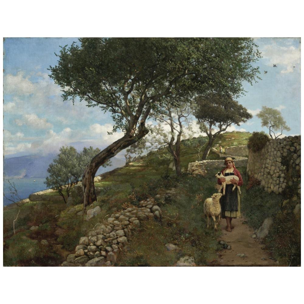 Charles Caryl Coleman comparable auction result: charles caryl coleman 1840 1928 shepherdess 23 3 4 x 30 7 8 in 60 3 x 78 4 cm painted in 1888