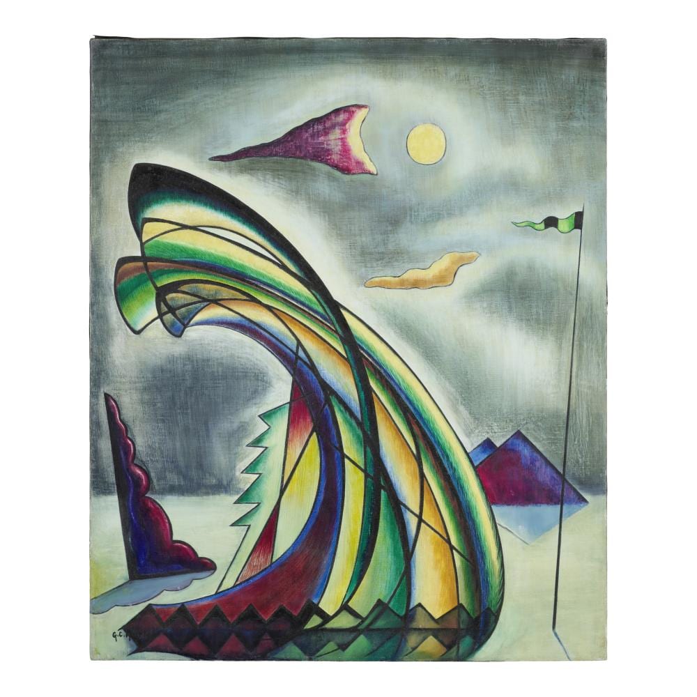 George Copeland Ault comparable auction result: george copeland ault 1891 1948 flight into egypt 24 1 8 x 20 in 61 3 x 50 8 cm painted in 1947