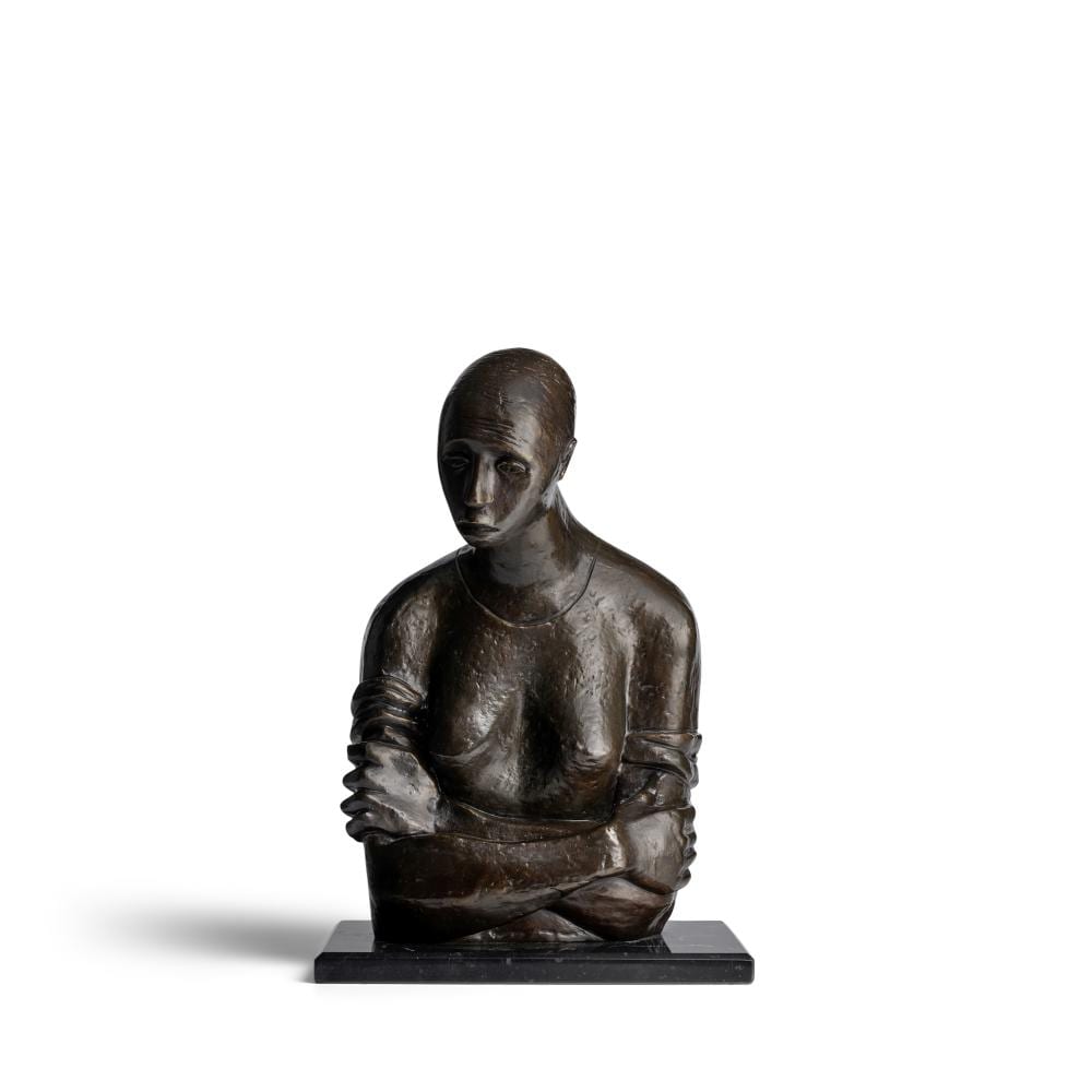 Elizabeth Catlett comparable auction result: elizabeth catlett 1915 2012 pensive 16 5 8 in 42 2 cm high on a 1 in 2 5 cm high marble base modeled in 1946
