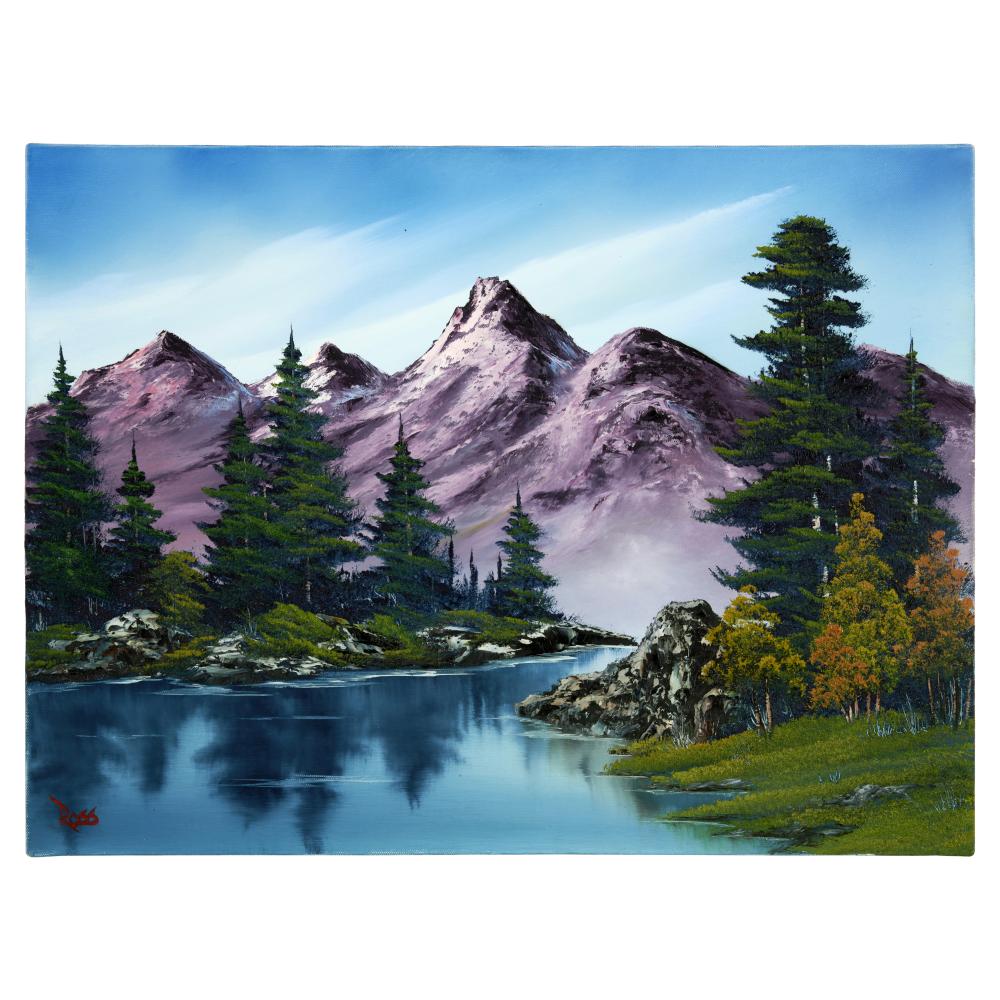 Bob Ross comparable auction result: bob ross 1942 1995 purple mountain range 18 x 24 in 45 7 x 61 cm painted in 1993