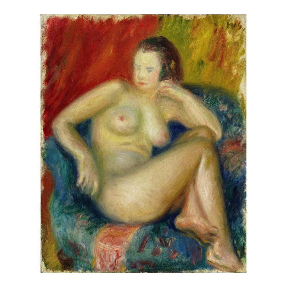 William James Glackens comparable auction result: william james glackens 1870 1938 nude in blue chair 15 5 8 x 12 1 2 in 39 7 x 31 8 cm