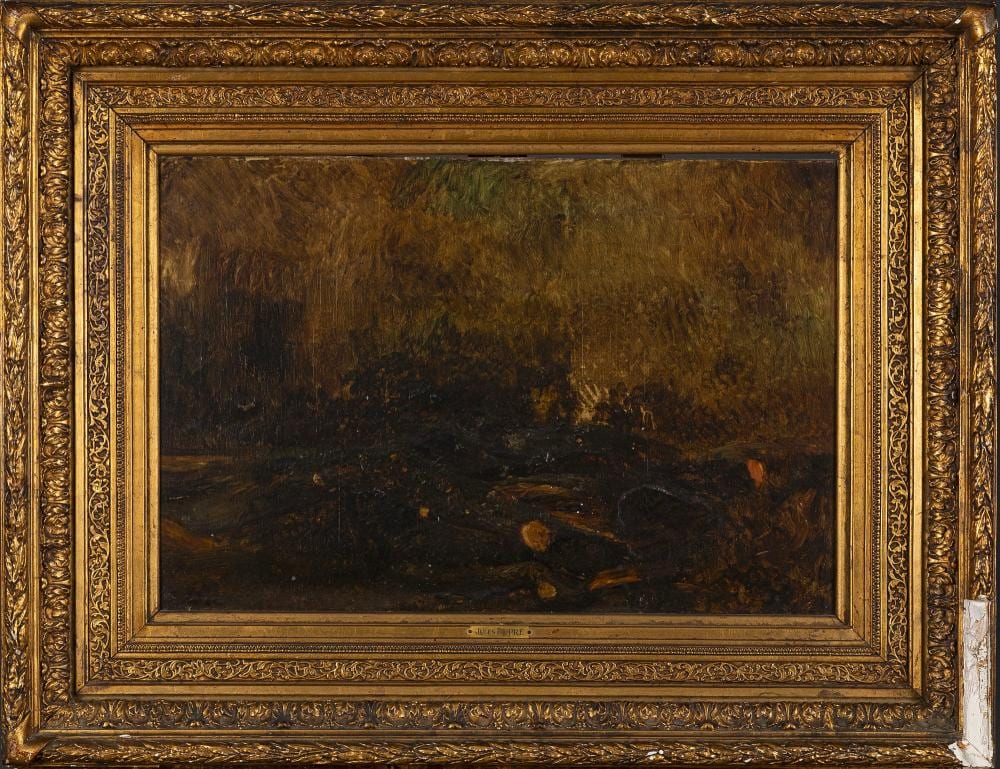 Jules Dupré comparable auction result: jules dupr 1811 1889 etude de d tail coin de bois