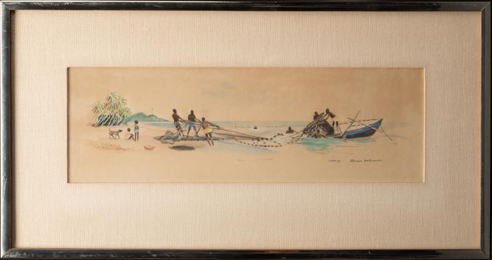 Stevan Dohanos comparable auction result: stevan dohanos america 1907 1994 tobago coastal watercolor
