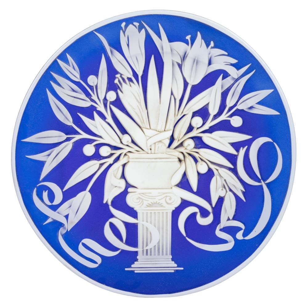 kelsey murphy pilgrim sand carved cameo art glass plaque · Jeffrey S. Evans & Associates · 2026-04-22 Kelsey Murphy comparable auction result: kelsey murphy pilgrim sand carved cameo art glass plaque