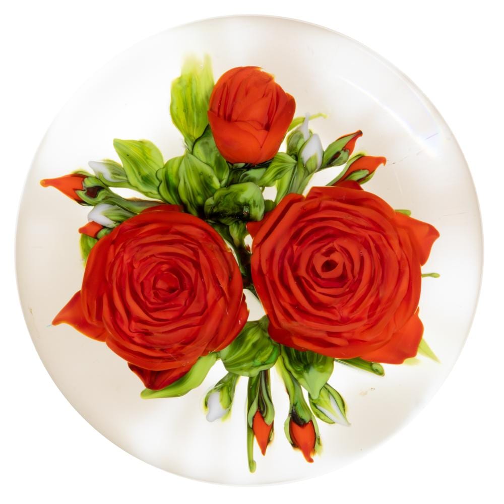 rick ayotte american b 1944 rose bouquet lampwork studio art glass magnum paperweight · Jeffrey S. Evans & Associates · 2026-04-22 Rick Ayotte comparable auction result: rick ayotte american b 1944 rose bouquet lampwork studio art glass magnum paperweight