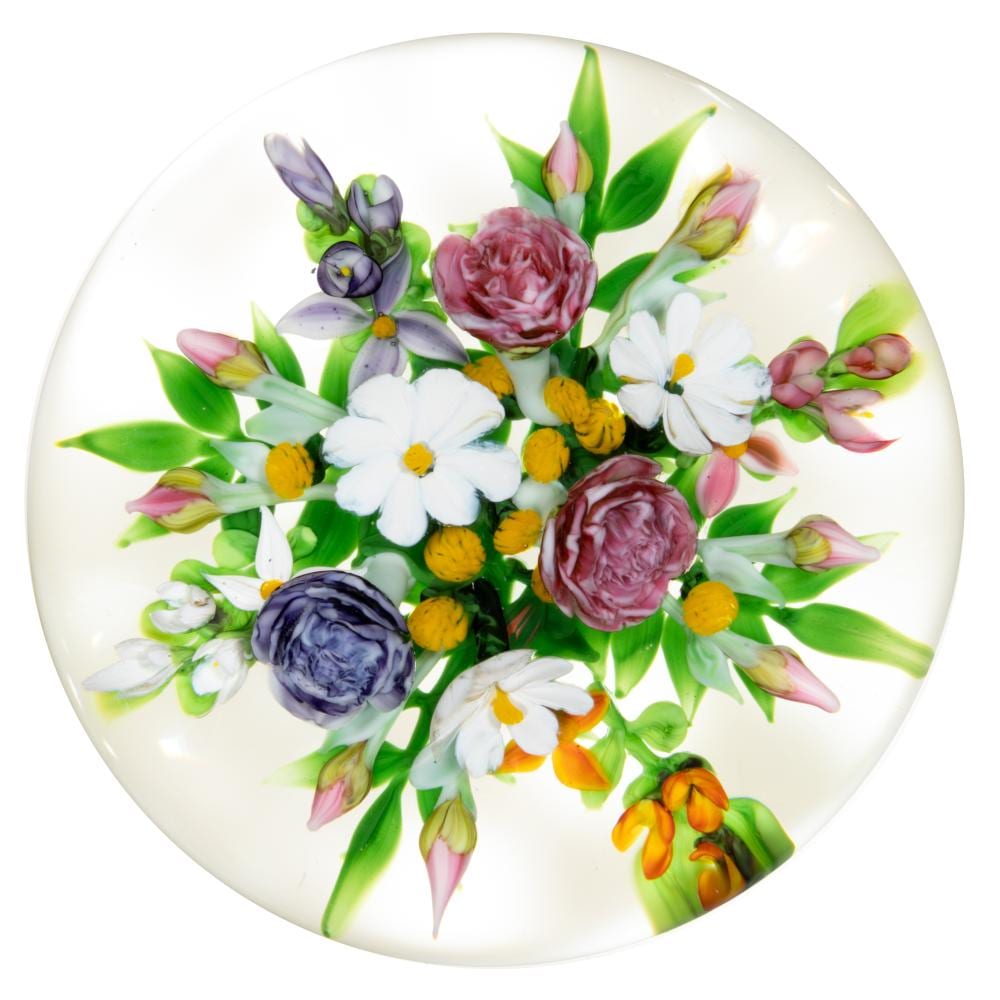 rick ayotte american b 1944 floral bouquet lampwork studio art glass paperweight · Jeffrey S. Evans & Associates · 2026-04-22 Rick Ayotte comparable auction result: rick ayotte american b 1944 floral bouquet lampwork studio art glass paperweight