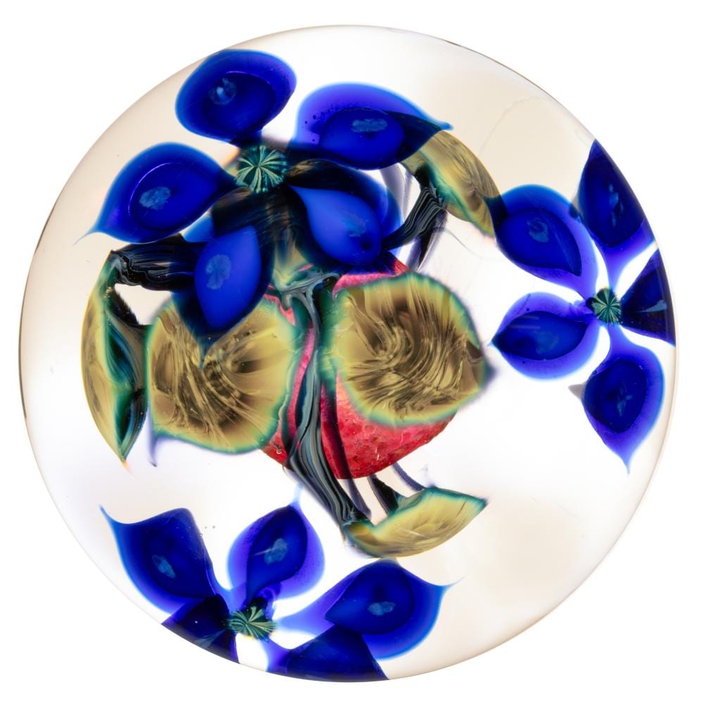 David Lotton comparable auction result: david lotton american b 1960 clematis studio art glass paperweight
