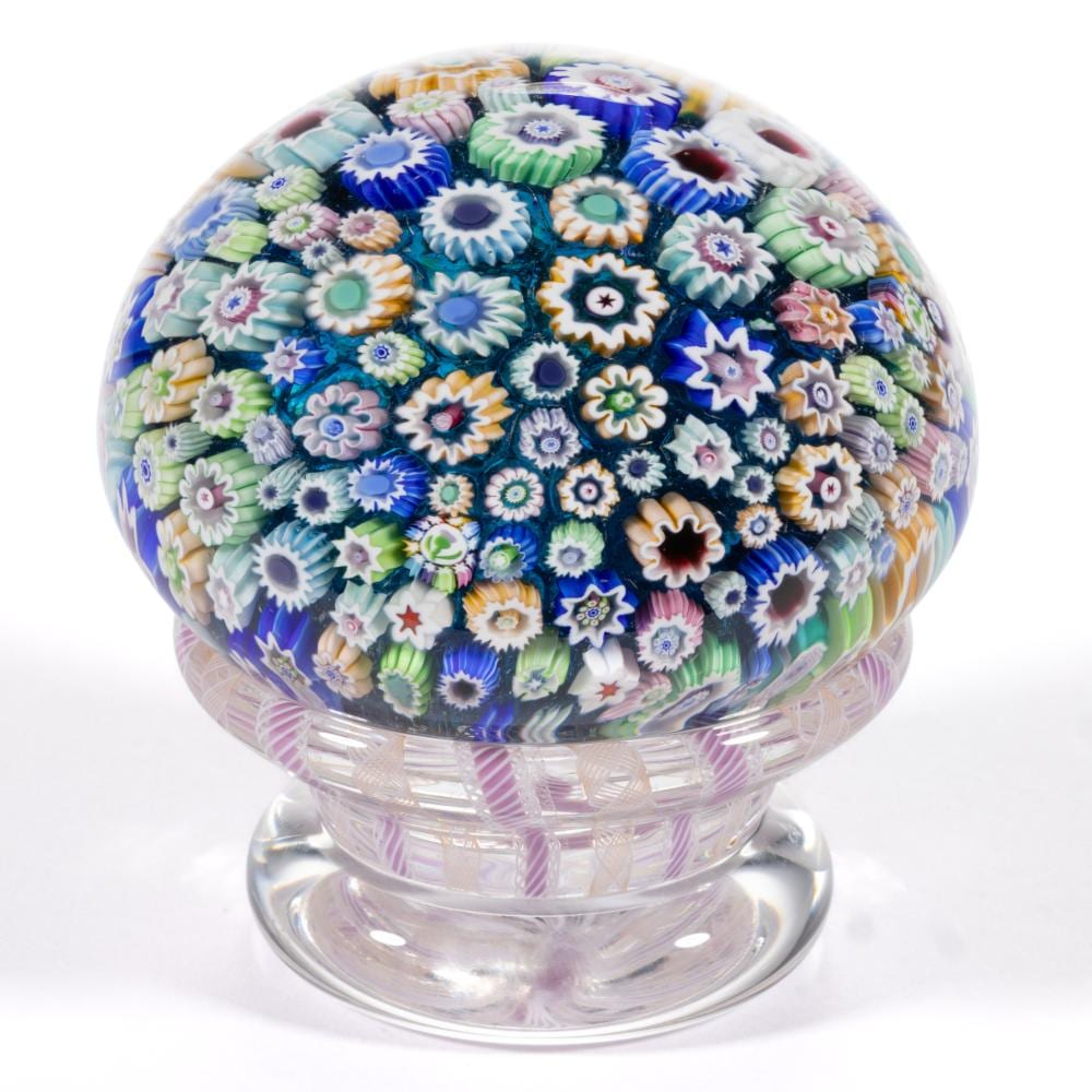 John Deacons comparable auction result: john deacons scottish b 1950 close pack millefiori studio art glass piedouche paperweight