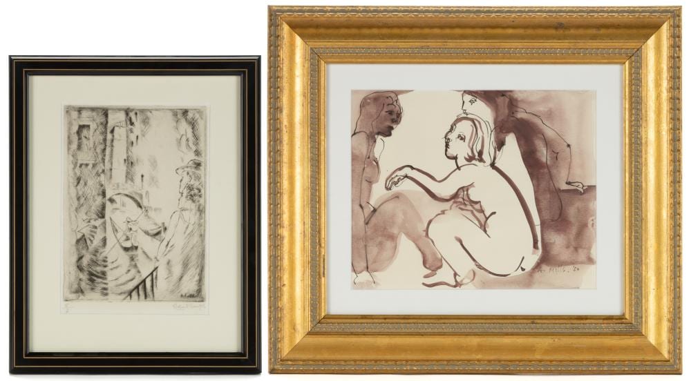 agnes mills american 1915 2008 drawing of three nudes · Jeffrey S. Evans & Associates · 2026-04-23 Agnes Mills comparable auction result: agnes mills american 1915 2008 drawing of three nudes