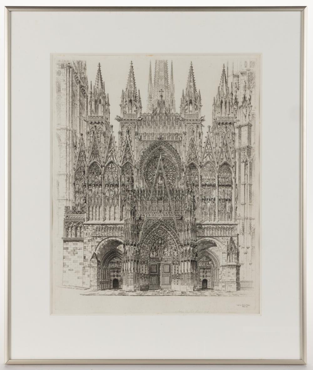 John Taylor Arms comparable auction result: john taylor arms american 1887 1953 drypoint etching of a cathedral