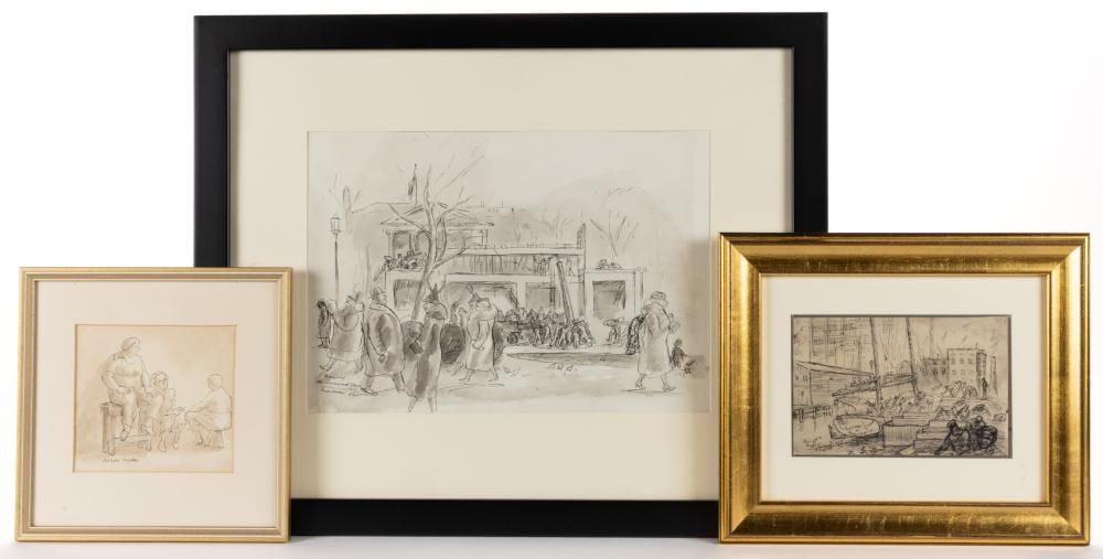 Aaron Sopher comparable auction result: aaron sopher american 1905 1972 drawings lot of three