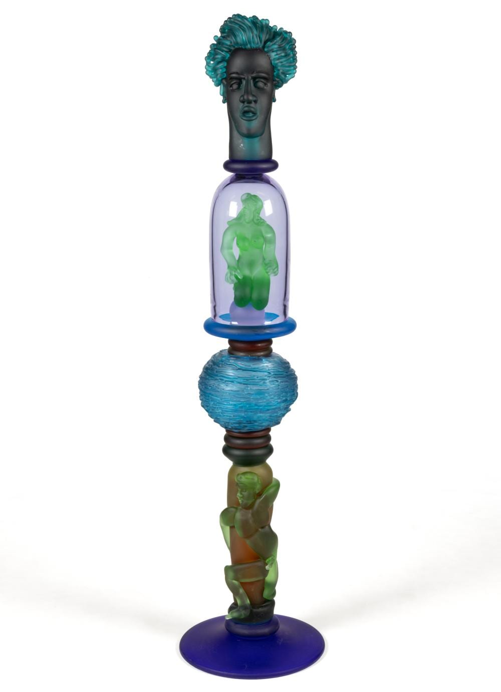 Richard Jolley comparable auction result: richard jolley american b 1952 art glass totem sculpture