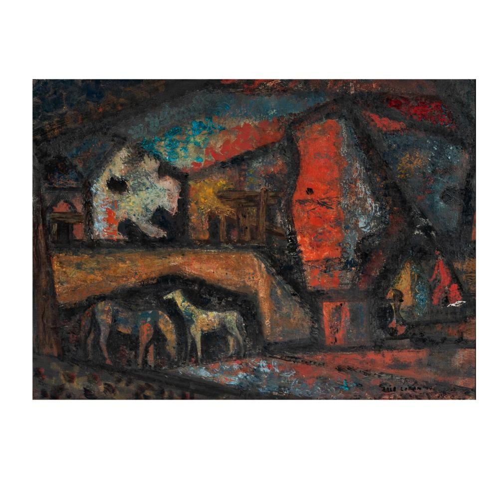 Erle Loran comparable auction result: erle loran 1905 1999 prehistoric rocks arizona