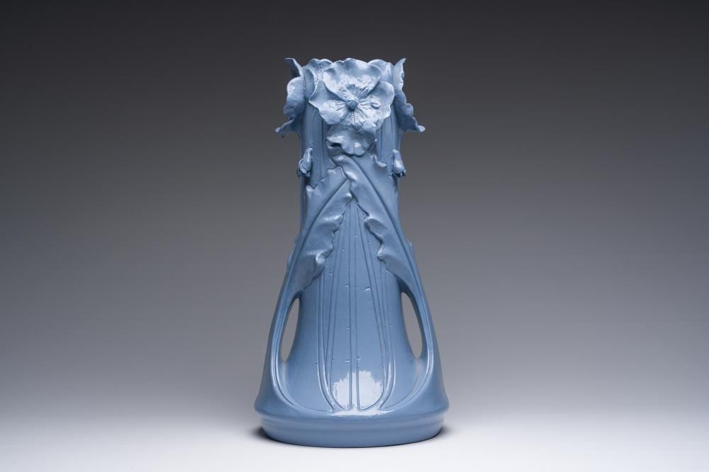 Gyula Dreszler comparable auction result: julius dressler 1882 1945 an austrian lavender blue floral relief decorated art nouveau vase